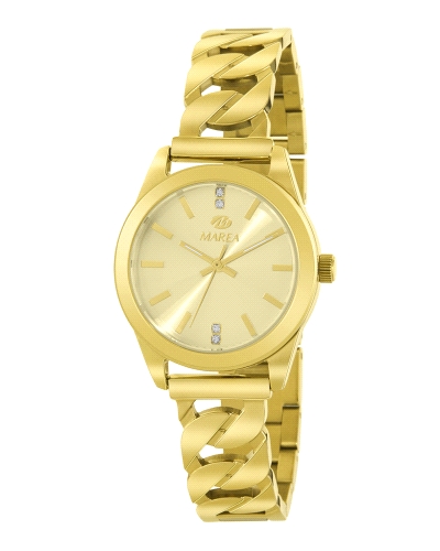 Reloj Marea para mujer fabricado en acero inoxidable dorado. Estamos ante un elegante reloj de diseño puramente femenino compues