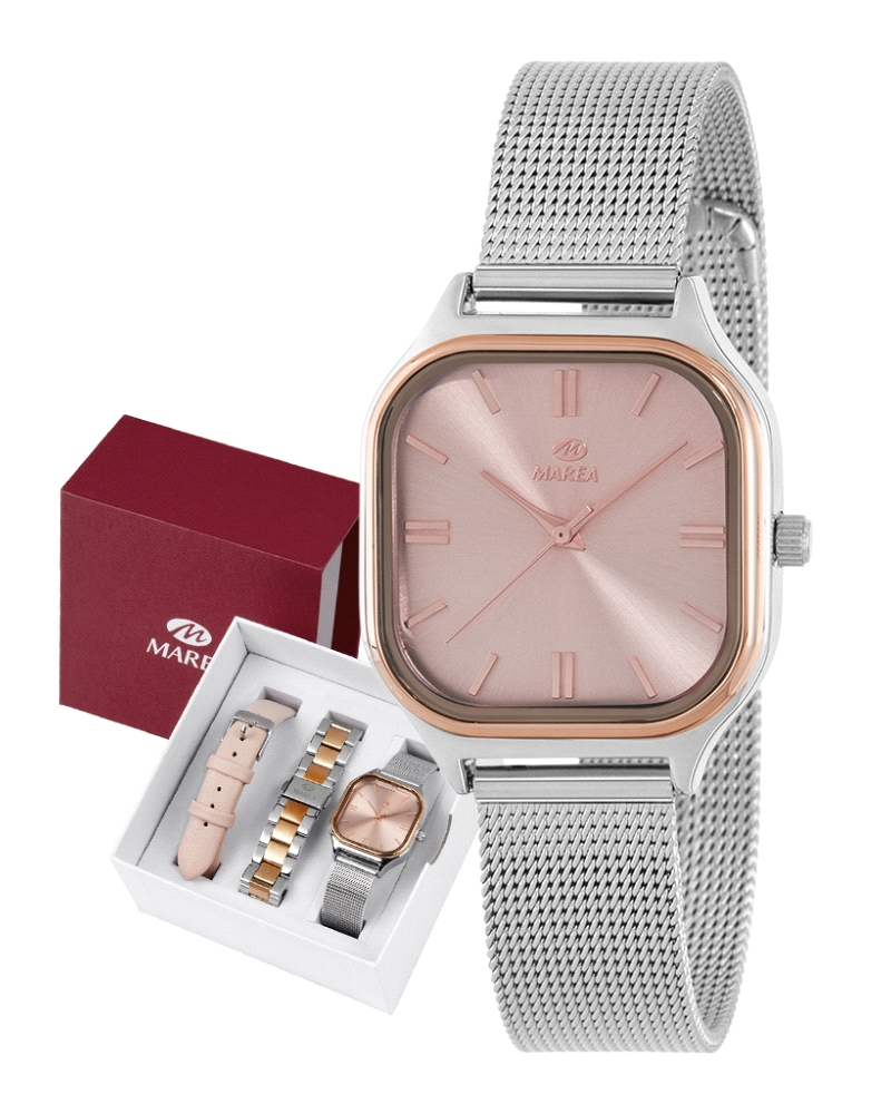 Reloj Marea Mujer B41437/2. Reloj analógico femenino elegante con caja de acero inoxidable de 32 mm y bisel rose que aporta un t