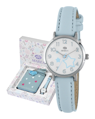 Reloj Marea Niña B41436/5. Su diseño presenta una caja de acero inoxidable de tamaño adecuado para muñecas pequeñas junto con un