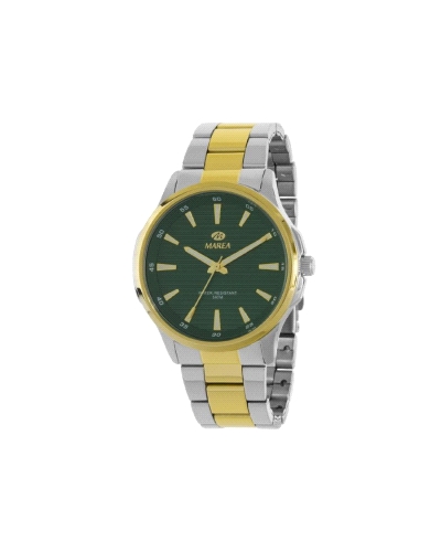 Reloj Marea hombre B41406/3 con caja de acero y correa bicolor de acero. Esfera verde con detalles dorados que aporta elegancia 