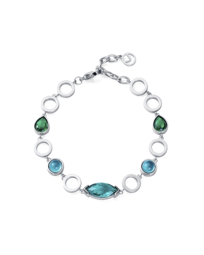 Una pulsera que destaca por su elegancia y frescura, perfecta para añadir un toque de color a cualquier look. Fabricada en acero