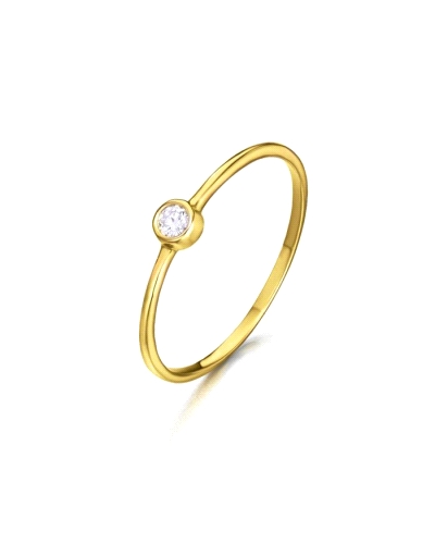 Deslumbra con el Anillo Oro Solitario Diamante, una joya única de la prestigiosa marca Lecarré. Hecho en oro de 18K de la Colecc