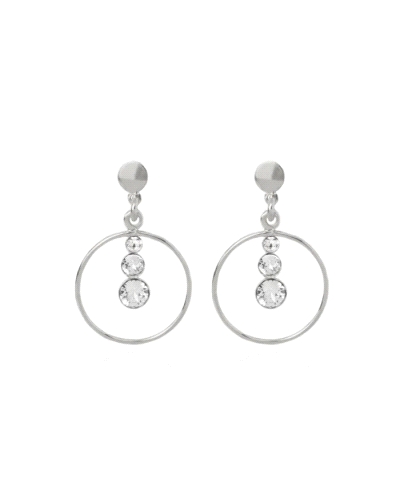 Pendientes Victoria Cruz para mujer de la colección Celeste fabricados en plata bañada en rodio de diseño colgante compuestos po