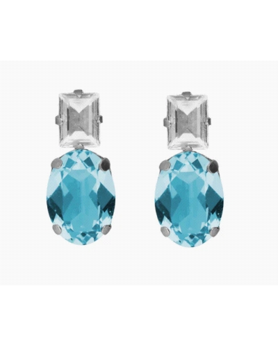 Pendientes cortos con cristal de Plata de Ley bañada en Rodio. Tiene cierre de tuerca a presión y es de la colección Ombra en co