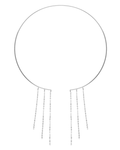 Choker de Plata de Ley de Victoria Cruz. Largo motivo: 7cm con forma cadena de la colección Muse.