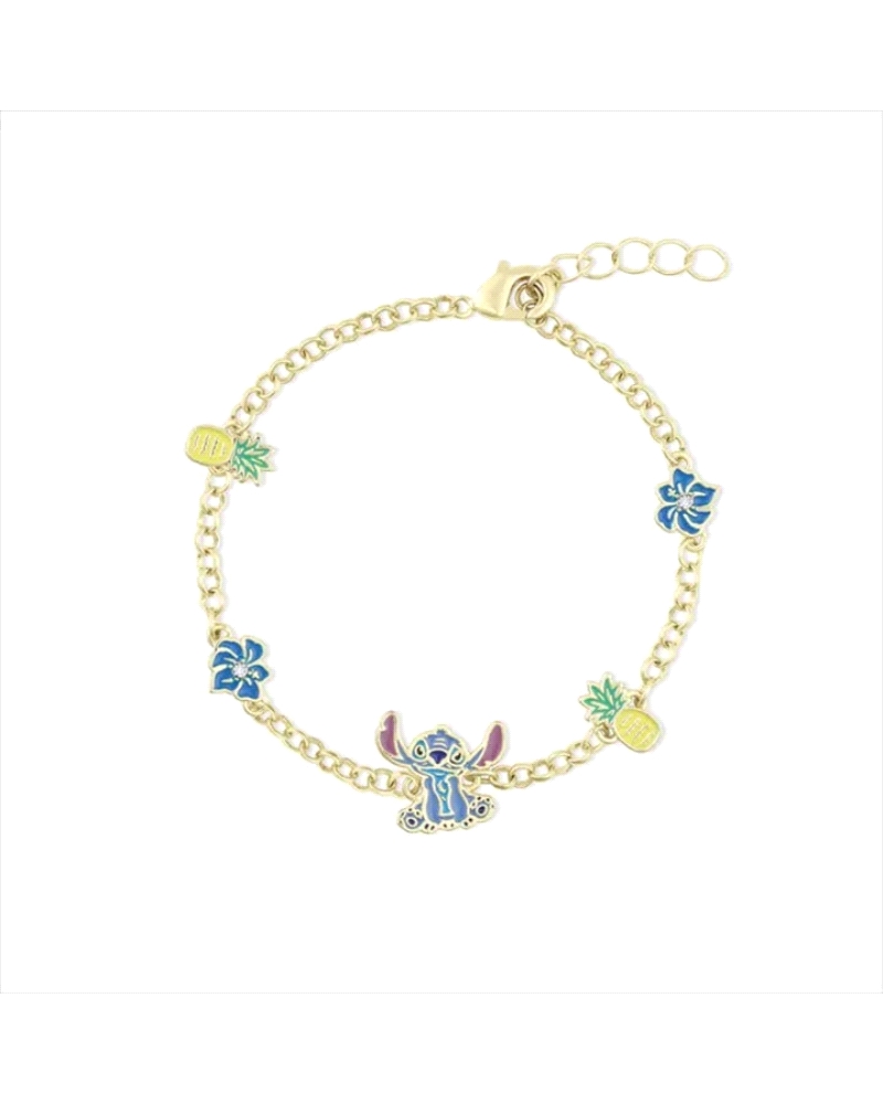 Pulsera de Stitch de bronce dorado BC0014B de Disney. Con cierre de mosquetón.
