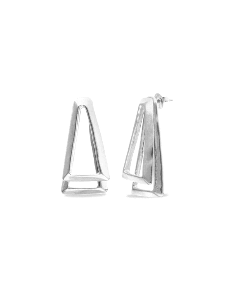 Pendientes UNOde50 para mujer modelo Núcleo fabricados en aleación de metales bañados en plata compuestos por 2 piezas en forma 