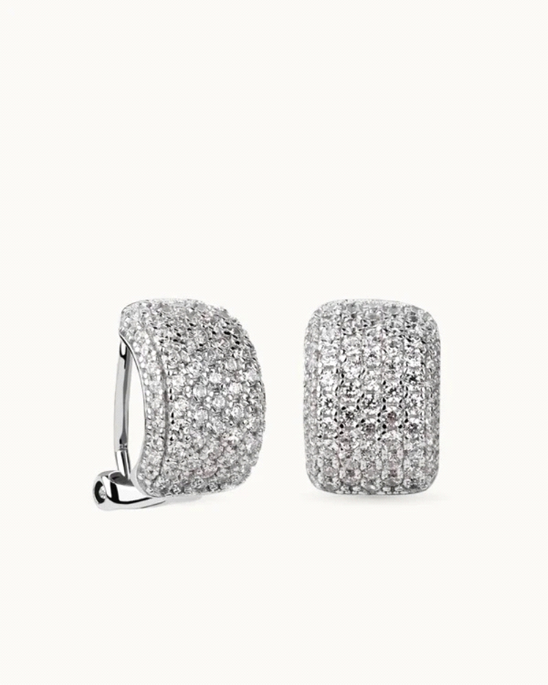 Pendientes BRILLIANT CUT en plata de ley y circonitas Excellence star cut talladas con los estándares ideales del corte brillant