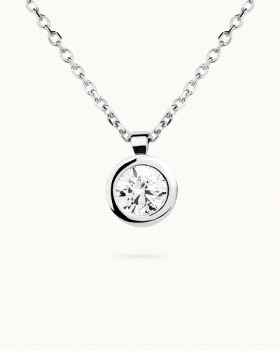 Collar punto de luz en plata de ley 925mls con doble baño de platino y rodio y circonita EXCELLENCE STAR CUT tallada con los est