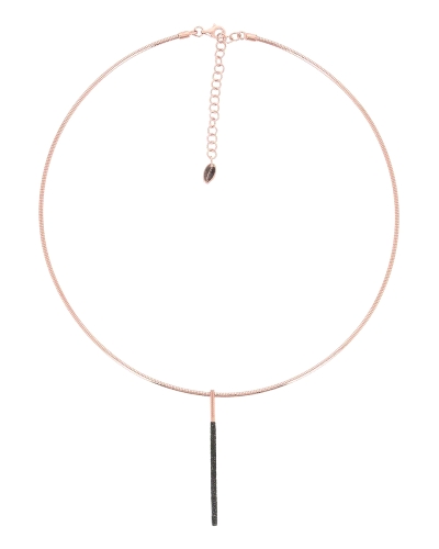 Collar de plata y polvere di sogni en color rosa y negro.