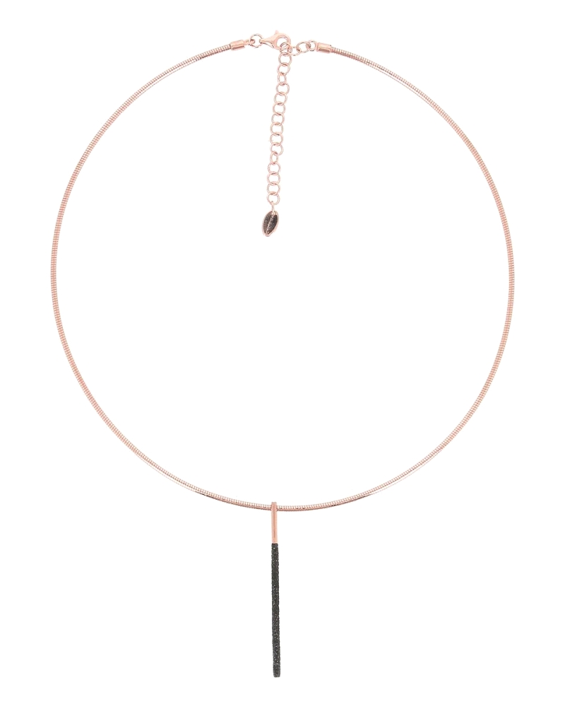 Collar de plata y polvere di sogni en color rosa y negro.