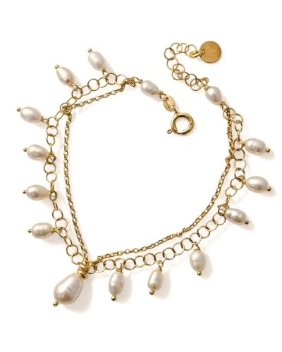 Pulsera de plata de ley 925 con doble cadena ( cadena asas 4mm , cadena forzada 1mm ) de 17 cm de largo + cadena adaptable de 3 