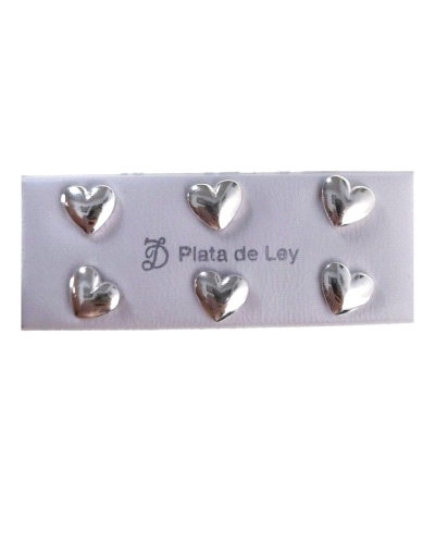 Pendiente de plata de ley 925 de corazón de 8mm x 8mm en presión.
