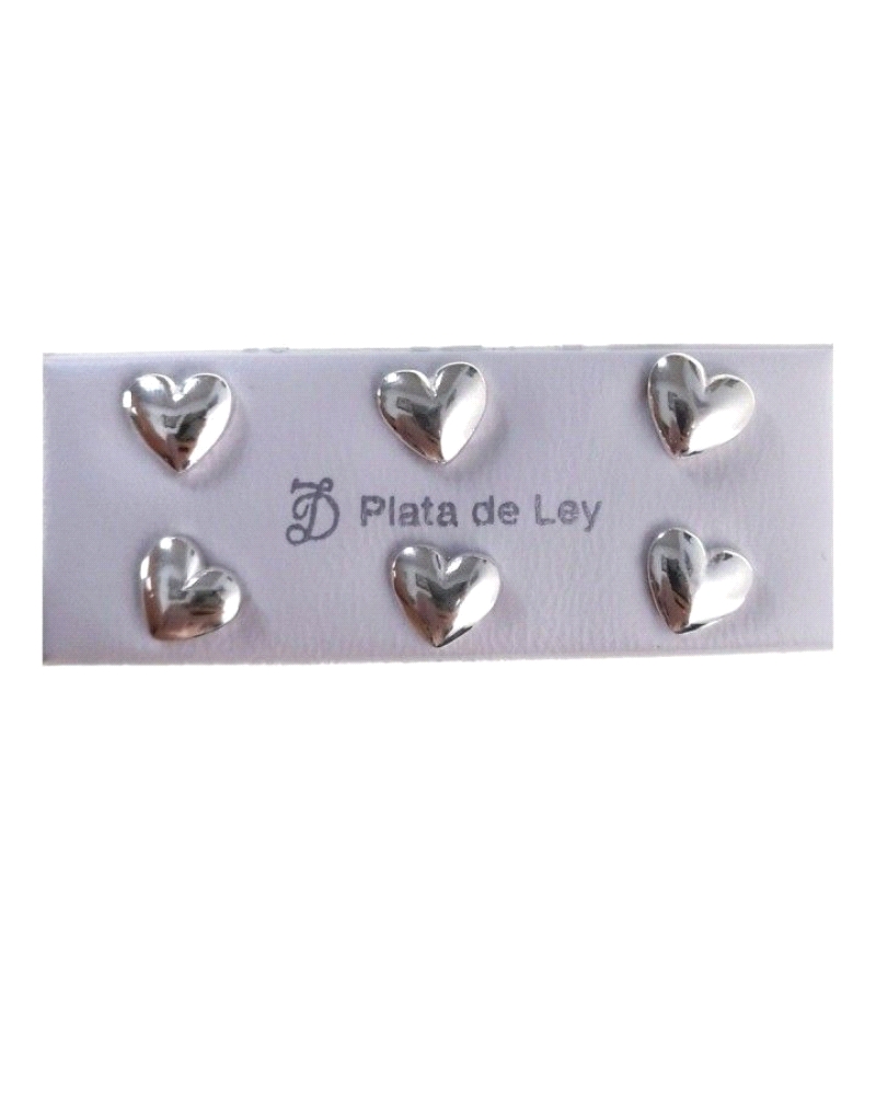 Pendiente de plata de ley 925 de corazón de 8mm x 8mm en presión.