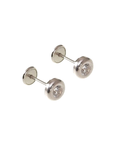 Pendientes de plata con forma de donut de 3mm y tuerca.