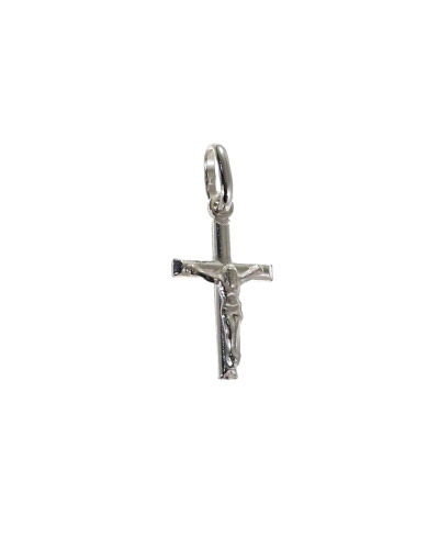 Colgante de plata de ley 925 de cruz de tubo pequeña de 15mm x 11mm.