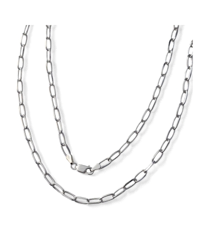 Cadena de plata de ley 925 forzada alargada de 60cm.