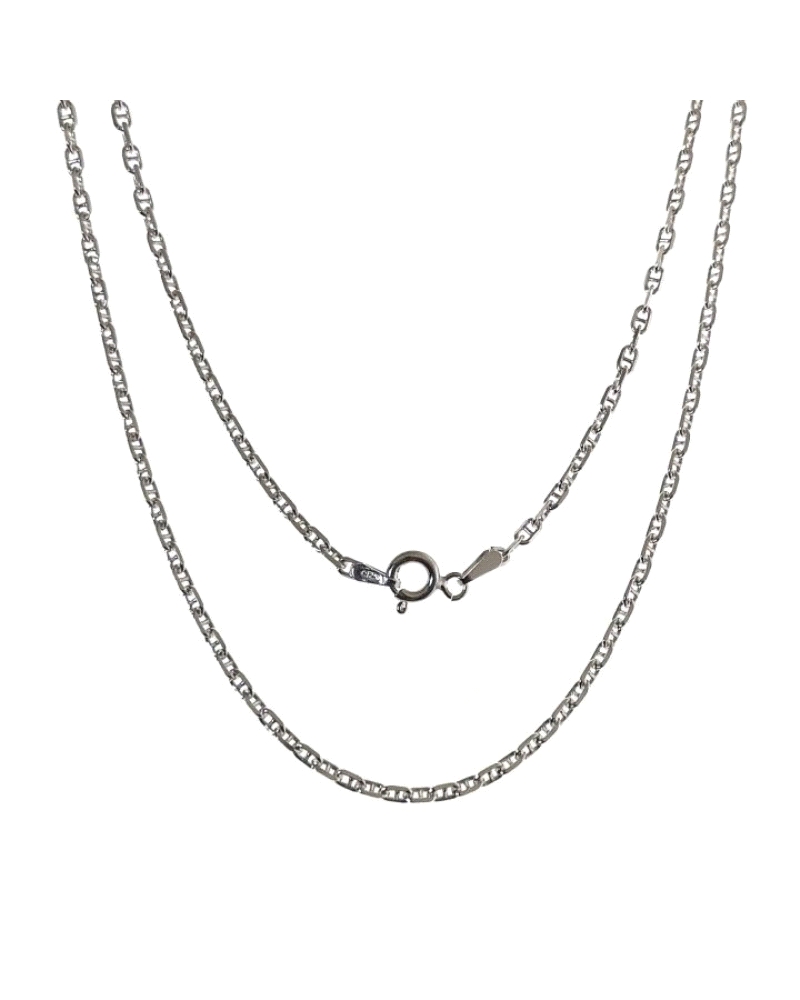 Cadena de plata de ley lisa en 60 cm forzada marina de 0.60 mm de grosor.