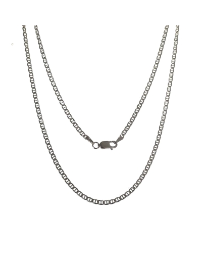 Cadena de plata de ley 925 lisa marina de 2mm de ancho en 60 cm de largo.