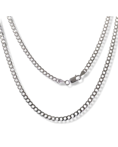 Cadena de plata de ley lisa con 60 cm barbada.