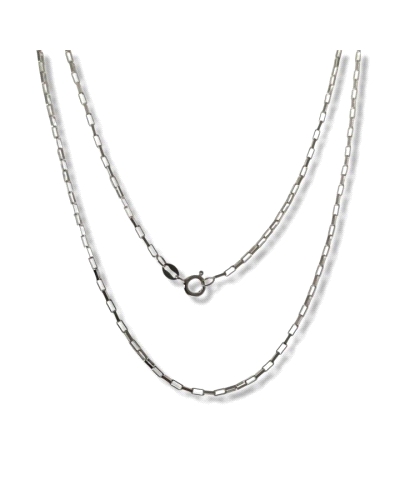Cadena de plata de ley lisa con 50 cm forzada alargada.
