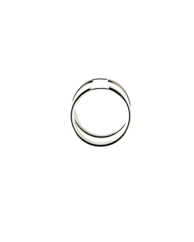 Pendiente plata de ley de aro liso gordo de 25 mm de diámetro.